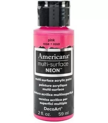 Americana Neons Fluorescent Acrylic Paint 2oz Sizzling Pink