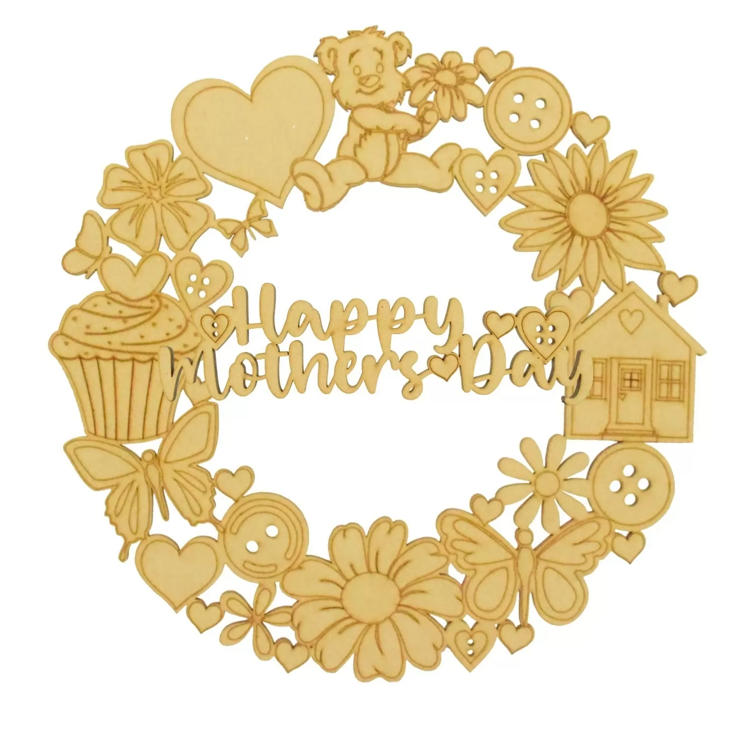 Laser Cut Products : Laser Cut Detailed Happy Mothers Day 